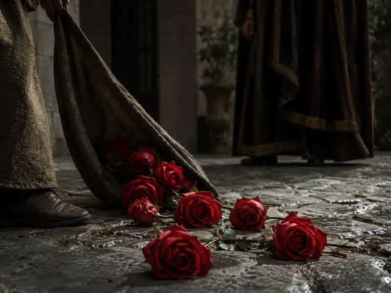 Rose rosse cadute